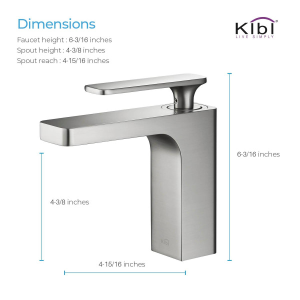 KIBI KBF1006BN Infinity Single Handle Bathroom Vanity Sink Faucet