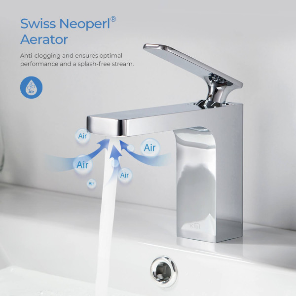 KIBI KBF1006CH Infinity Single Handle Bathroom Vanity Sink Faucet