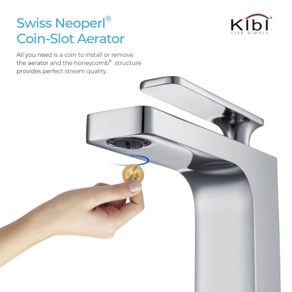 KIBI KBF1006CH Infinity Single Handle Bathroom Vanity Sink Faucet