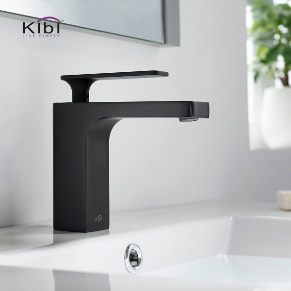 KIBI KBF1006MB Infinity Single Handle Bathroom Vanity Sink Faucet