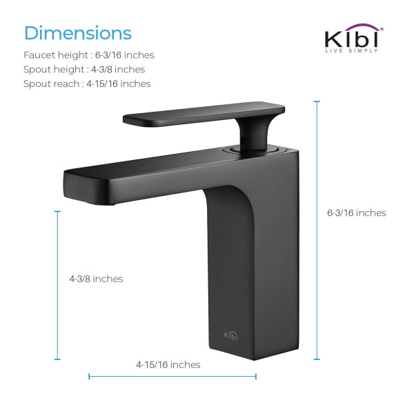 KIBI KBF1006MB Infinity Single Handle Bathroom Vanity Sink Faucet