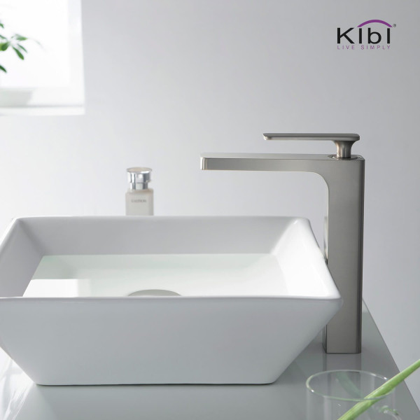KIBI KBF1007BN Infinity Single Handle Bathroom Vessel Sink Faucet