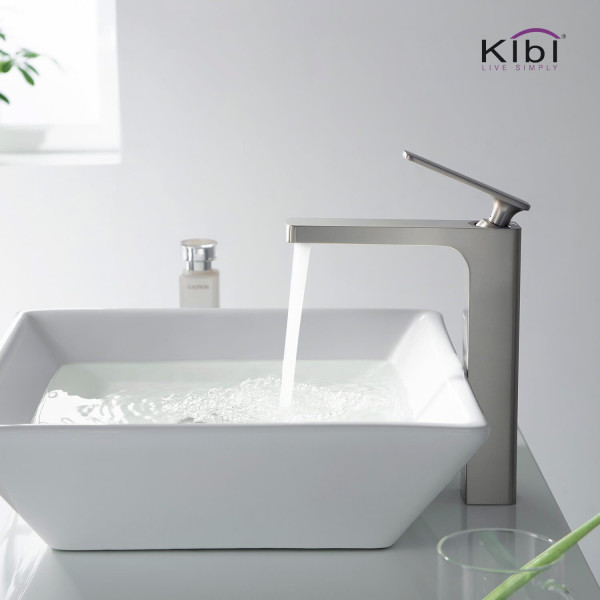 KIBI KBF1007BN Infinity Single Handle Bathroom Vessel Sink Faucet