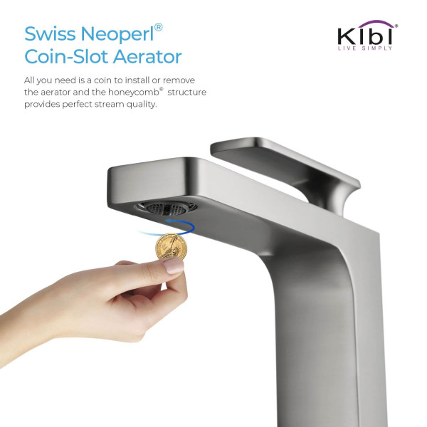 KIBI KBF1007BN Infinity Single Handle Bathroom Vessel Sink Faucet