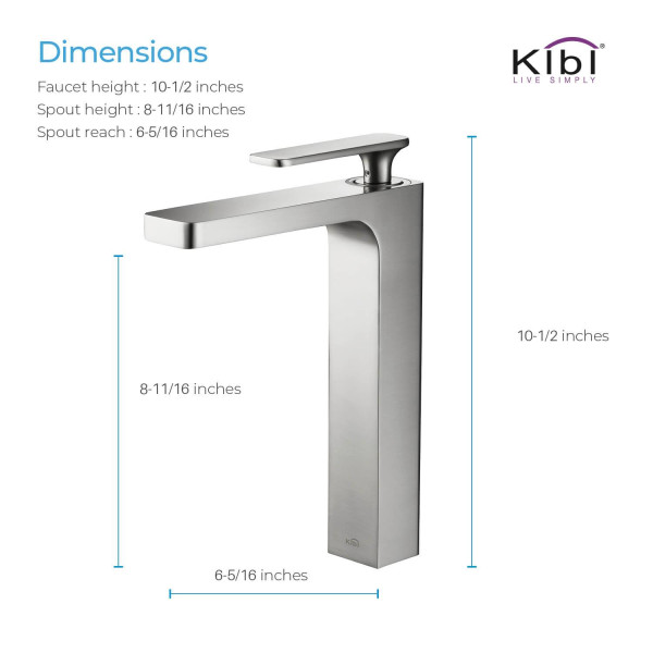 KIBI KBF1007BN Infinity Single Handle Bathroom Vessel Sink Faucet