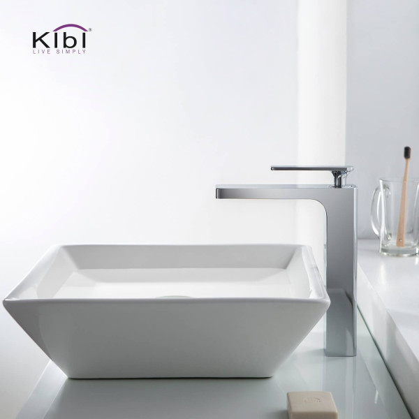KIBI KBF1007CH Infinity Single Handle Bathroom Vessel Sink Faucet
