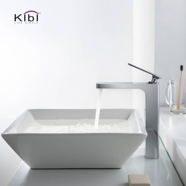 KIBI KBF1007CH Infinity Single Handle Bathroom Vessel Sink Faucet