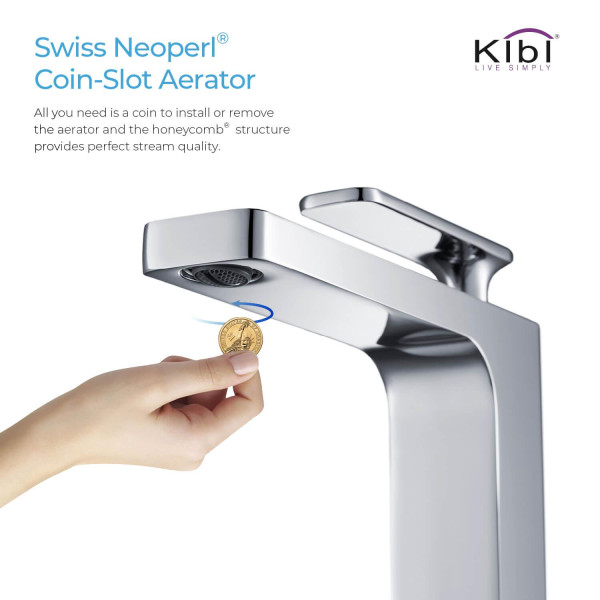 KIBI KBF1007CH Infinity Single Handle Bathroom Vessel Sink Faucet