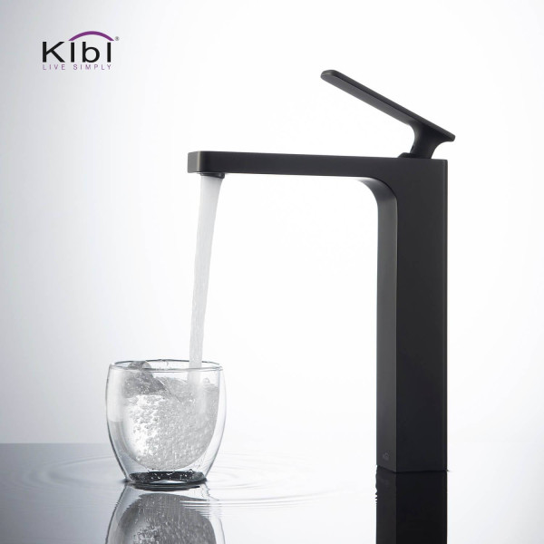 KIBI KBF1007MB Infinity Single Handle Bathroom Vessel Sink Faucet