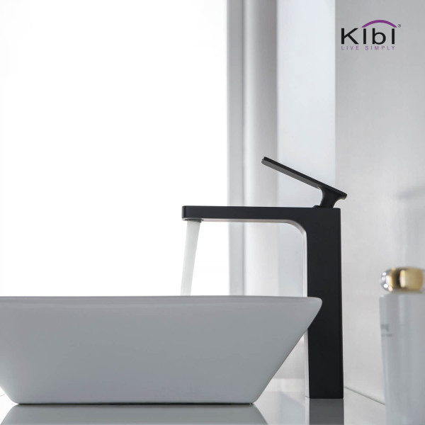 KIBI KBF1007MB Infinity Single Handle Bathroom Vessel Sink Faucet