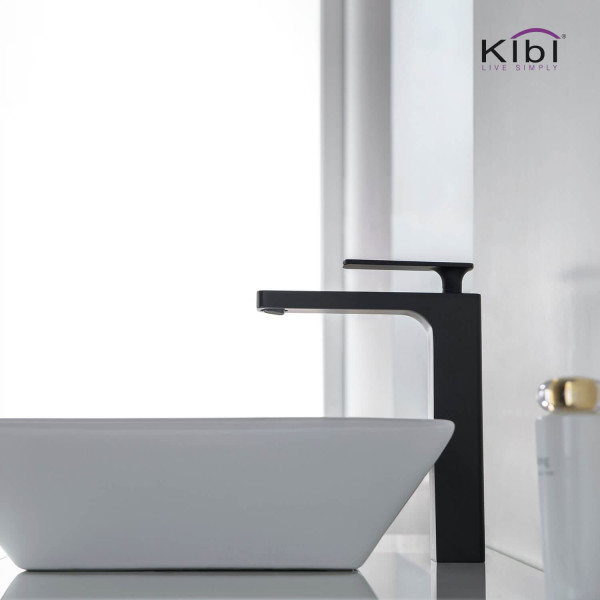 KIBI KBF1007MB Infinity Single Handle Bathroom Vessel Sink Faucet