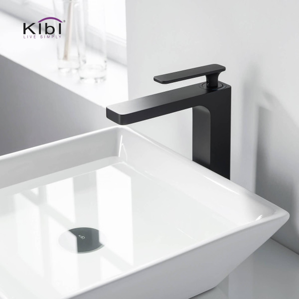 KIBI KBF1007MB Infinity Single Handle Bathroom Vessel Sink Faucet