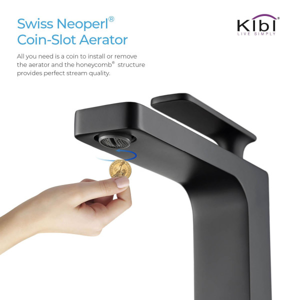 KIBI KBF1007MB Infinity Single Handle Bathroom Vessel Sink Faucet
