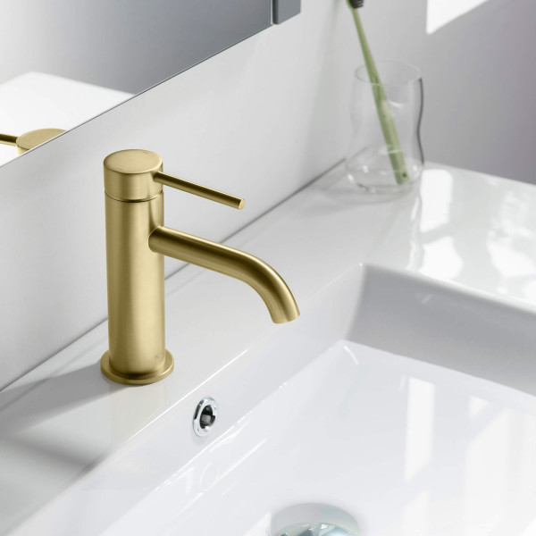 KIBI KBF1008BG Circular Single Handle Bathroom Vanity Sink Faucet