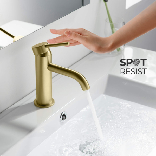 KIBI KBF1008BG Circular Single Handle Bathroom Vanity Sink Faucet