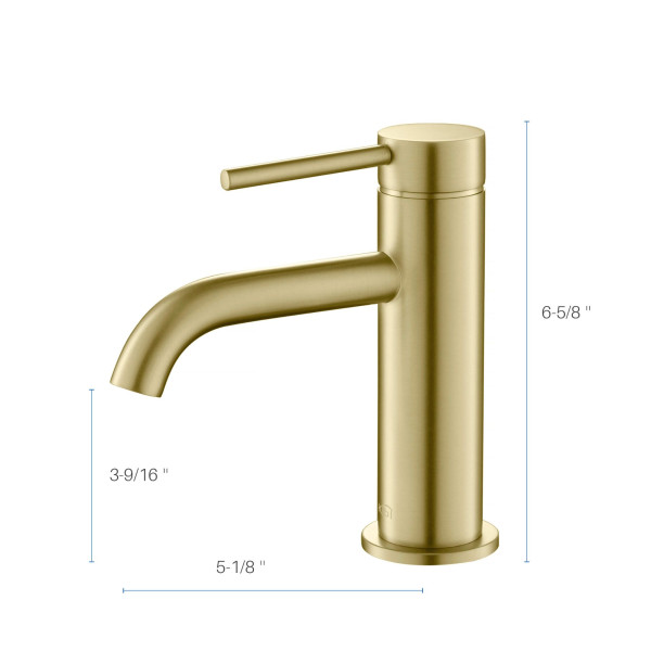KIBI KBF1008BG Circular Single Handle Bathroom Vanity Sink Faucet