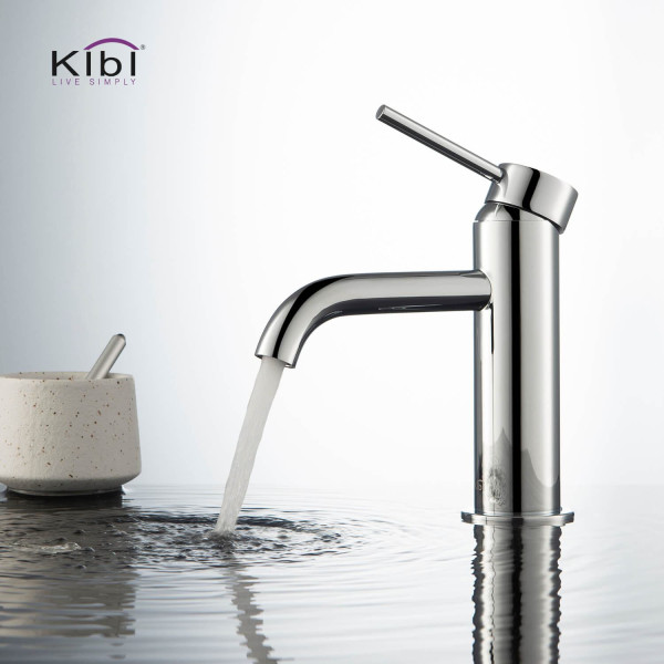 KIBI KBF1008CH Circular Single Handle Bathroom Vanity Sink Faucet