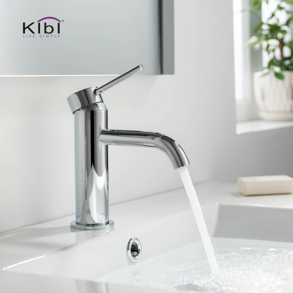 KIBI KBF1008CH Circular Single Handle Bathroom Vanity Sink Faucet