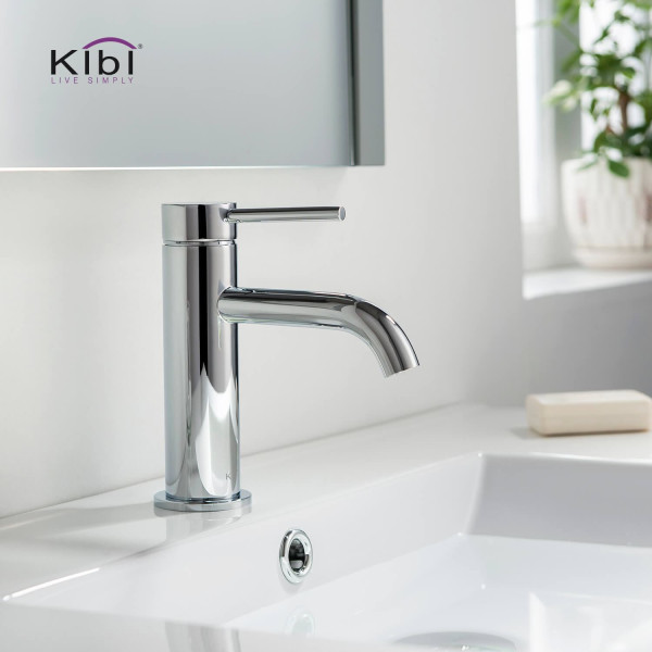 KIBI KBF1008CH Circular Single Handle Bathroom Vanity Sink Faucet