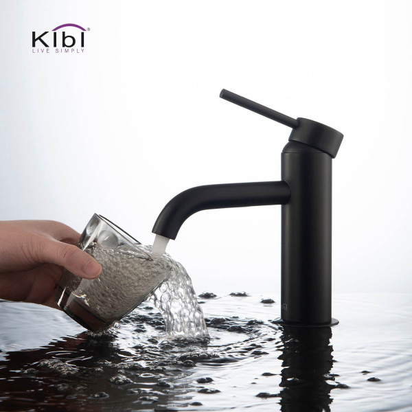 KIBI KBF1008MB Circular Single Handle Bathroom Vanity Sink Faucet