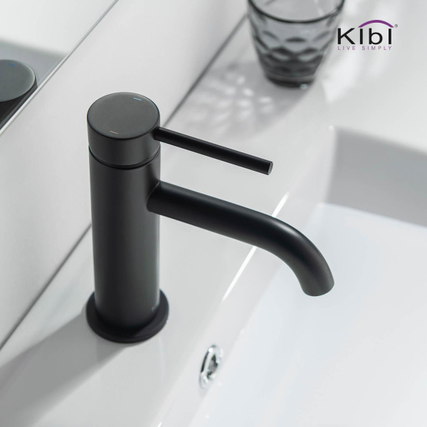 KIBI KBF1008MB Circular Single Handle Bathroom Vanity Sink Faucet