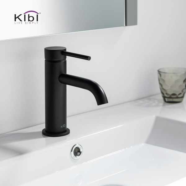 KIBI KBF1008MB Circular Single Handle Bathroom Vanity Sink Faucet