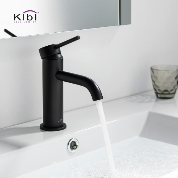 KIBI KBF1008MB Circular Single Handle Bathroom Vanity Sink Faucet