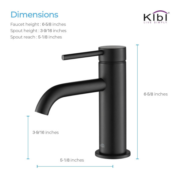 KIBI KBF1008MB Circular Single Handle Bathroom Vanity Sink Faucet