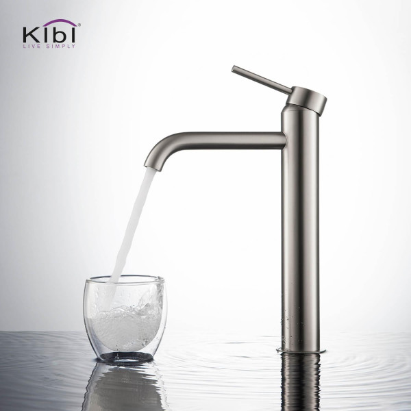 KIBI KBF1009BN Circular Single Handle Bathroom Vessel Sink Faucet