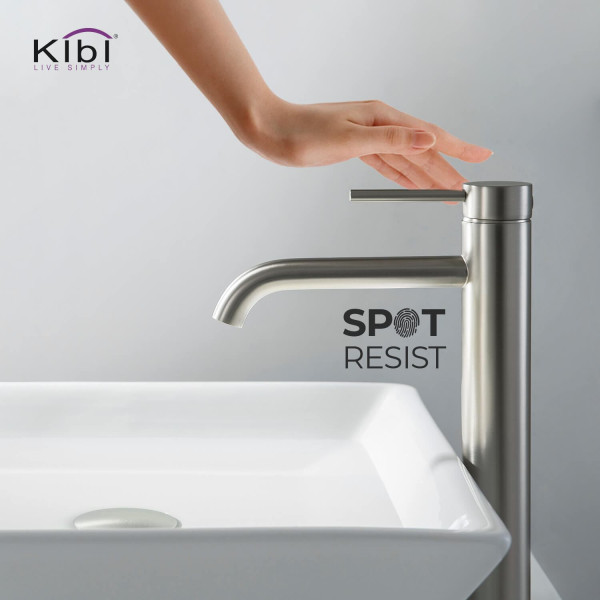 KIBI KBF1009BN Circular Single Handle Bathroom Vessel Sink Faucet