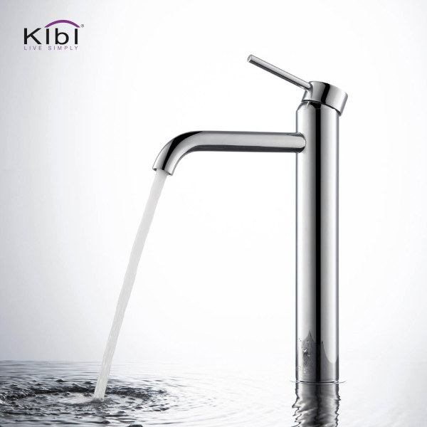 KIBI KBF1009CH Circular Single Handle Bathroom Vessel Sink Faucet