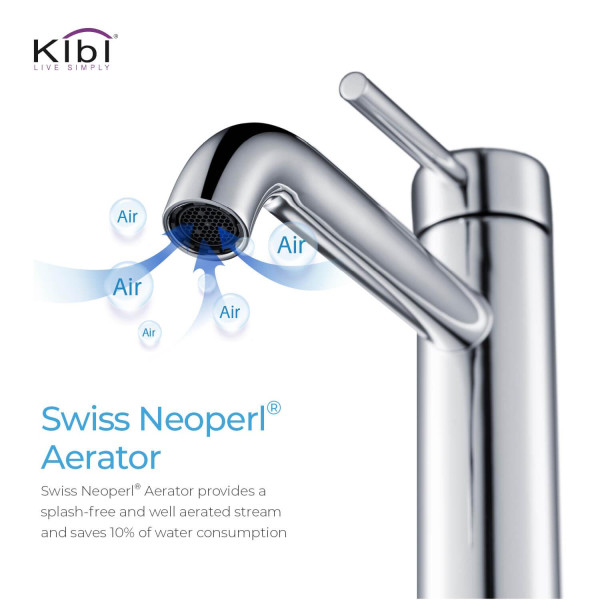 KIBI KBF1009CH Circular Single Handle Bathroom Vessel Sink Faucet