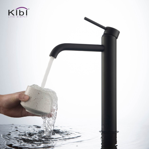 KIBI KBF1009MB Circular Single Handle Bathroom Vessel Sink Faucet