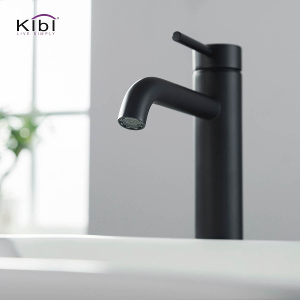 KIBI KBF1009MB Circular Single Handle Bathroom Vessel Sink Faucet