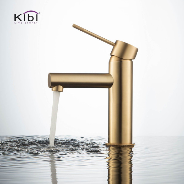 KIBI KBF1010BG Circular X Single Handle Bathroom Vanity Sink Faucet