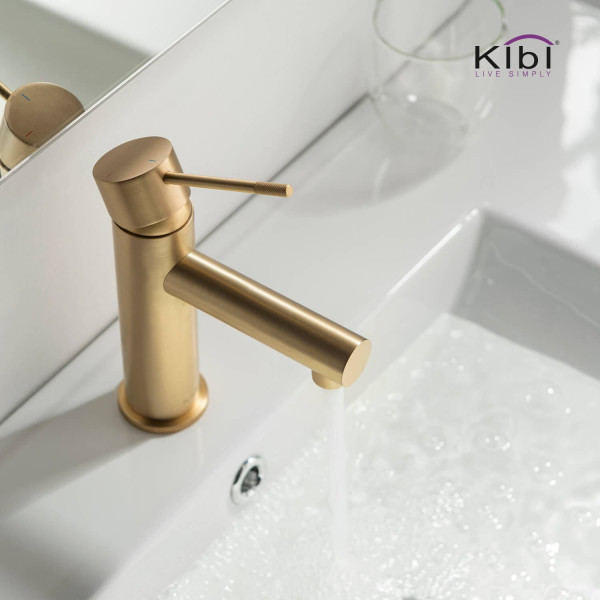 KIBI KBF1010BG Circular X Single Handle Bathroom Vanity Sink Faucet