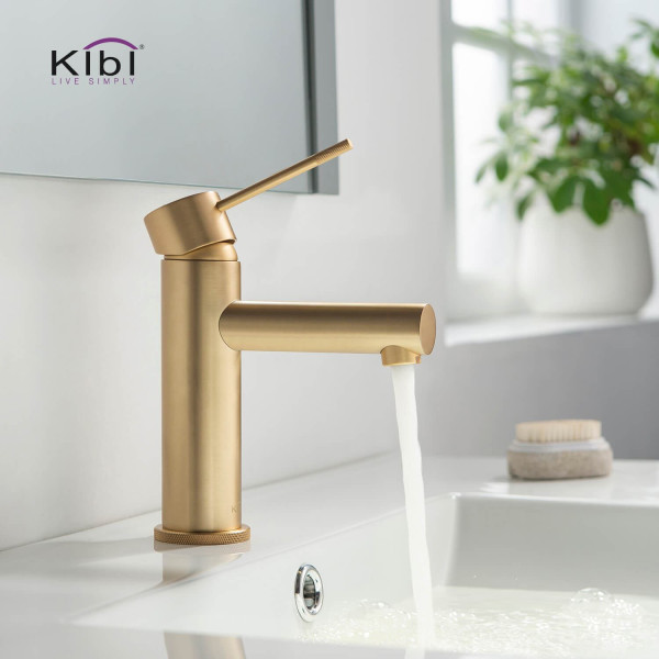 KIBI KBF1010BG Circular X Single Handle Bathroom Vanity Sink Faucet