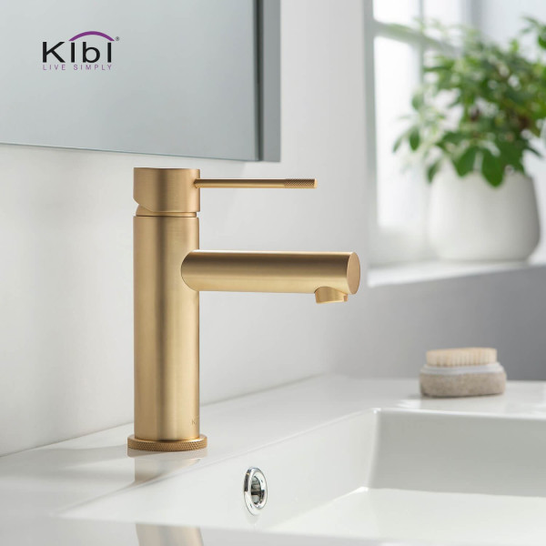 KIBI KBF1010BG Circular X Single Handle Bathroom Vanity Sink Faucet