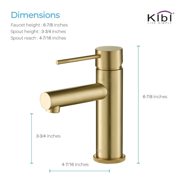 KIBI KBF1010BG Circular X Single Handle Bathroom Vanity Sink Faucet