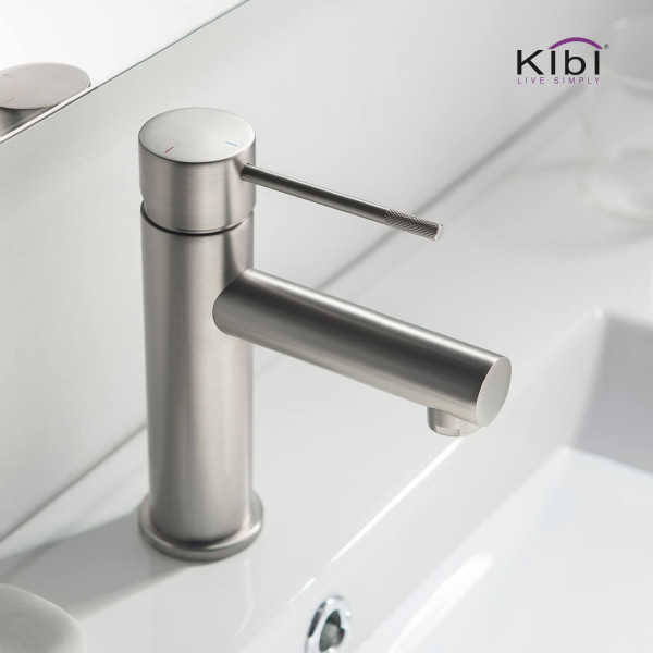KIBI KBF1010BN Circular X Single Handle Bathroom Vanity Sink Faucet