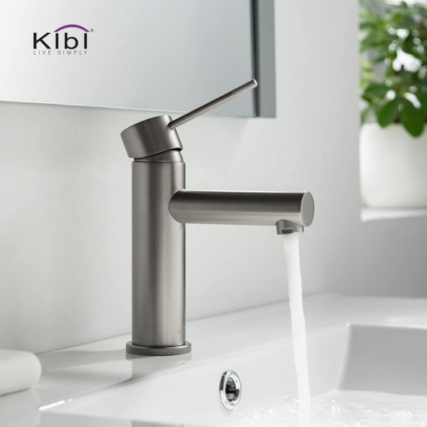 KIBI KBF1010BN Circular X Single Handle Bathroom Vanity Sink Faucet