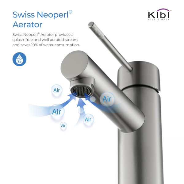 KIBI KBF1010BN Circular X Single Handle Bathroom Vanity Sink Faucet