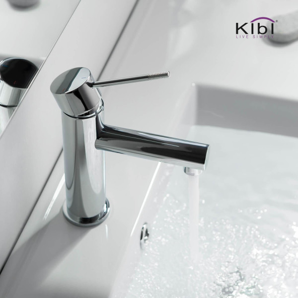 KIBI KBF1010CH Circular X Single Handle Bathroom Vanity Sink Faucet