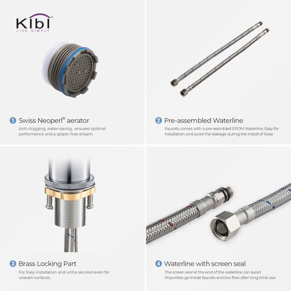 KIBI KBF1010CH Circular X Single Handle Bathroom Vanity Sink Faucet