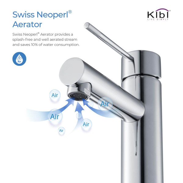 KIBI KBF1010CH Circular X Single Handle Bathroom Vanity Sink Faucet