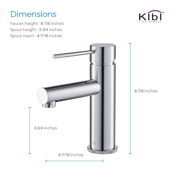 KIBI KBF1010CH Circular X Single Handle Bathroom Vanity Sink Faucet