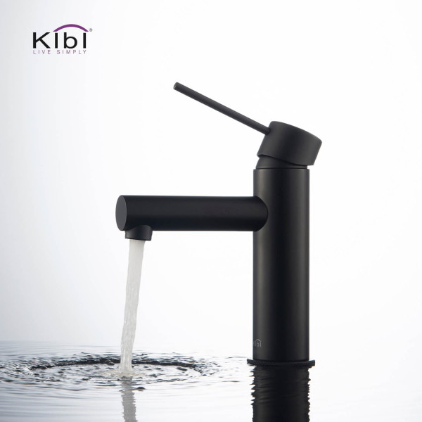 KIBI KBF1010MB Circular X Single Handle Bathroom Vanity Sink Faucet