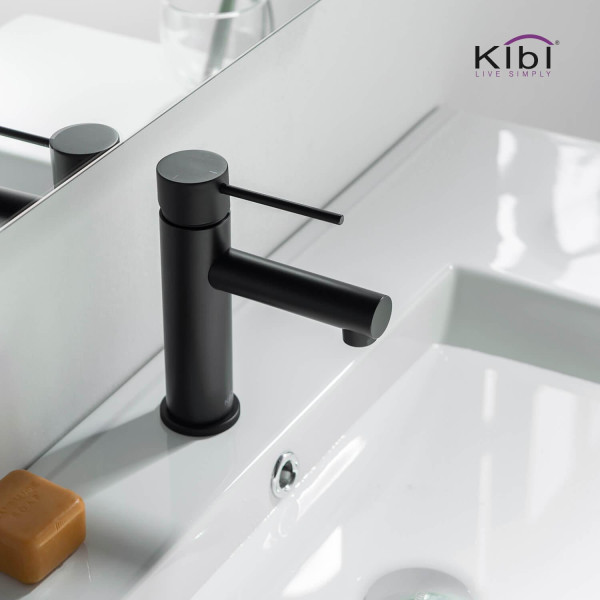 KIBI KBF1010MB Circular X Single Handle Bathroom Vanity Sink Faucet