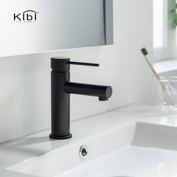 KIBI KBF1010MB Circular X Single Handle Bathroom Vanity Sink Faucet