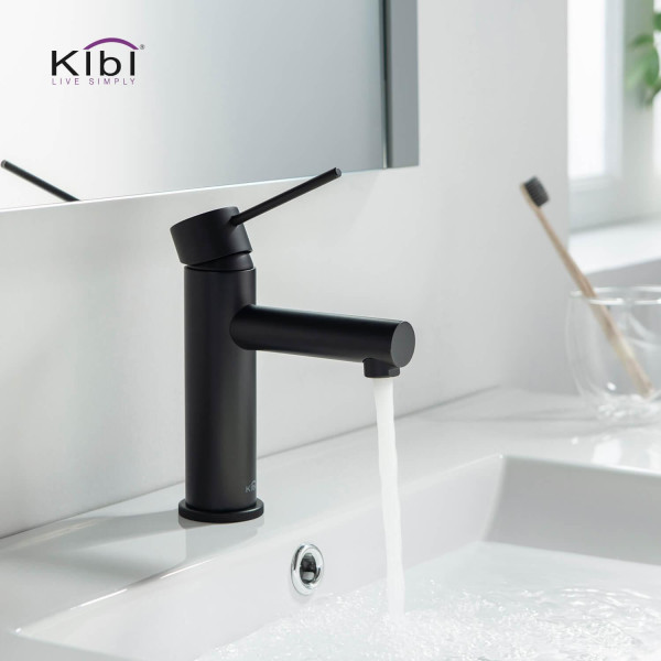 KIBI KBF1010MB Circular X Single Handle Bathroom Vanity Sink Faucet